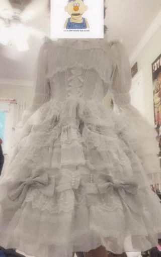 Customer photo for Blue [dream Prologue] Doll Bowknot Lace Sweet Lolita Dress