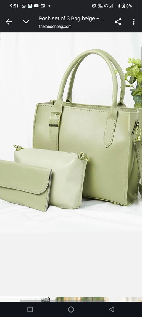 Posh set of 3 Bag beige