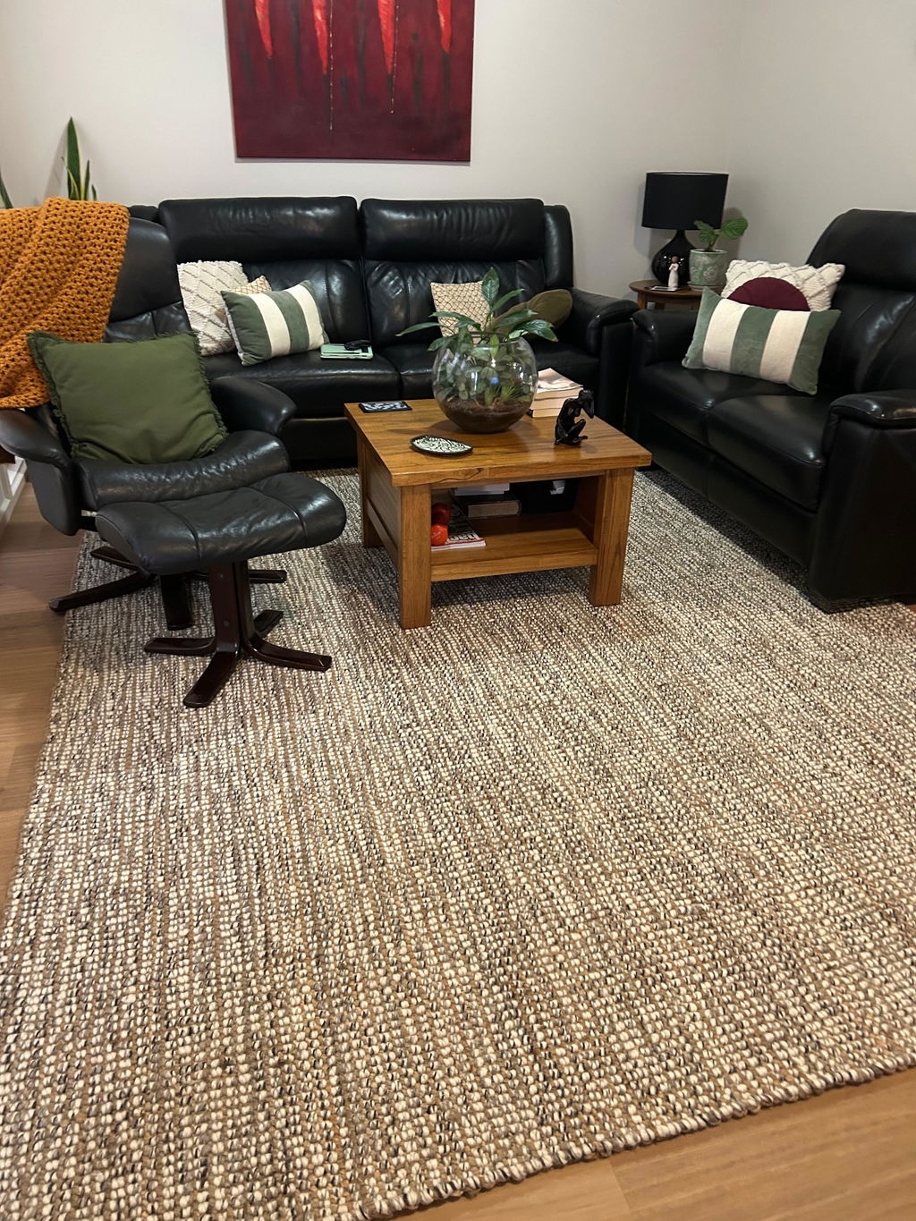 Polar Wool Jute Grey Rug