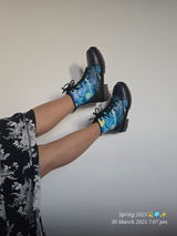 Vincent van Gogh Starry Night Blue Unisex Combat Boots