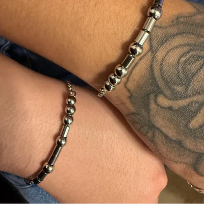 Personalized Morse Code Couple Bracelets, Custom Hidden Message Matching Bracelet, Secret Beaded Name, Gift for couples, friend, His & Her