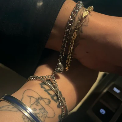 Matching Couples Bracelets with Heart, Relationship Gift For Boyfriend, Magnetic Bracelet Set Of 2, His and Hers Jewelry, Couple Gift