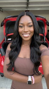 LovelyHair All-Day Comfort Wig 180% Density Butterfly Cut Layered Light Yaki Straight Glueless 7x6 Closure HD Lace Human Hair Wig Pre-Cut Lace, customer review photo