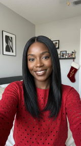 LovelyHair All-Day Comfort Wig 180% Density Butterfly Cut Layered Light Yaki Straight Glueless 7x6 Closure HD Lace Human Hair Wig Pre-Cut Lace, customer review photo