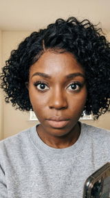 Fumi Short Cut Curly Minimalist HD Lace Glueless Side  or Middle Part Wig 100% Human Hair Pre-Cut Lace, customer review photo