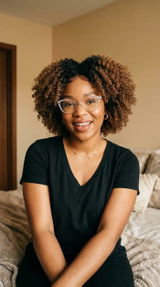 Soft tangle free Naya Ombre - Fluffy Kinky Curl Glueless Minimalist HD Lace Wig Ready to Go, customer review photo
