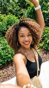 Soft tangle free Naya Ombre - Fluffy Kinky Curl Glueless Minimalist HD Lace Wig Ready to Go, customer review photo
