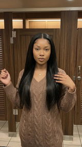 Bone Straight Glueless 5x5 HD Lace Closure Wig – Pre-cut & Bleached, customer review photo