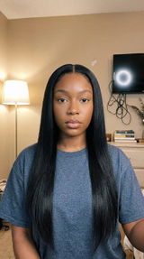 Bone Straight Glueless 5x5 HD Lace Closure Wig – Pre-cut & Bleached, customer review photo