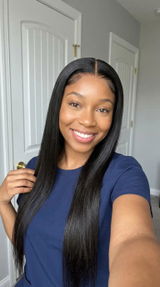Bone Straight Glueless 5x5 HD Lace Closure Wig – Pre-cut & Bleached, customer review photo