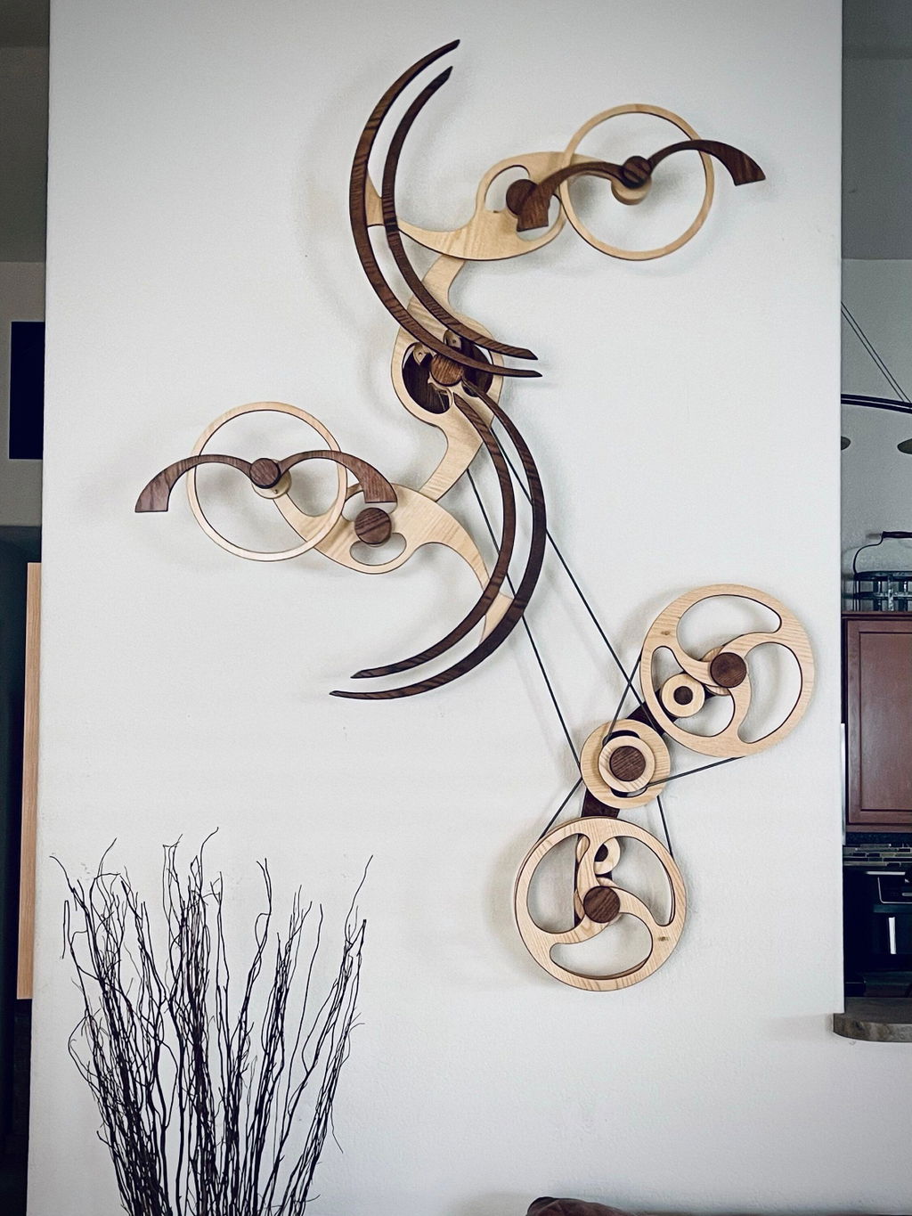Kinetic Sculpture "Wings", Modern Art Decor - Wind up to power Wall Art