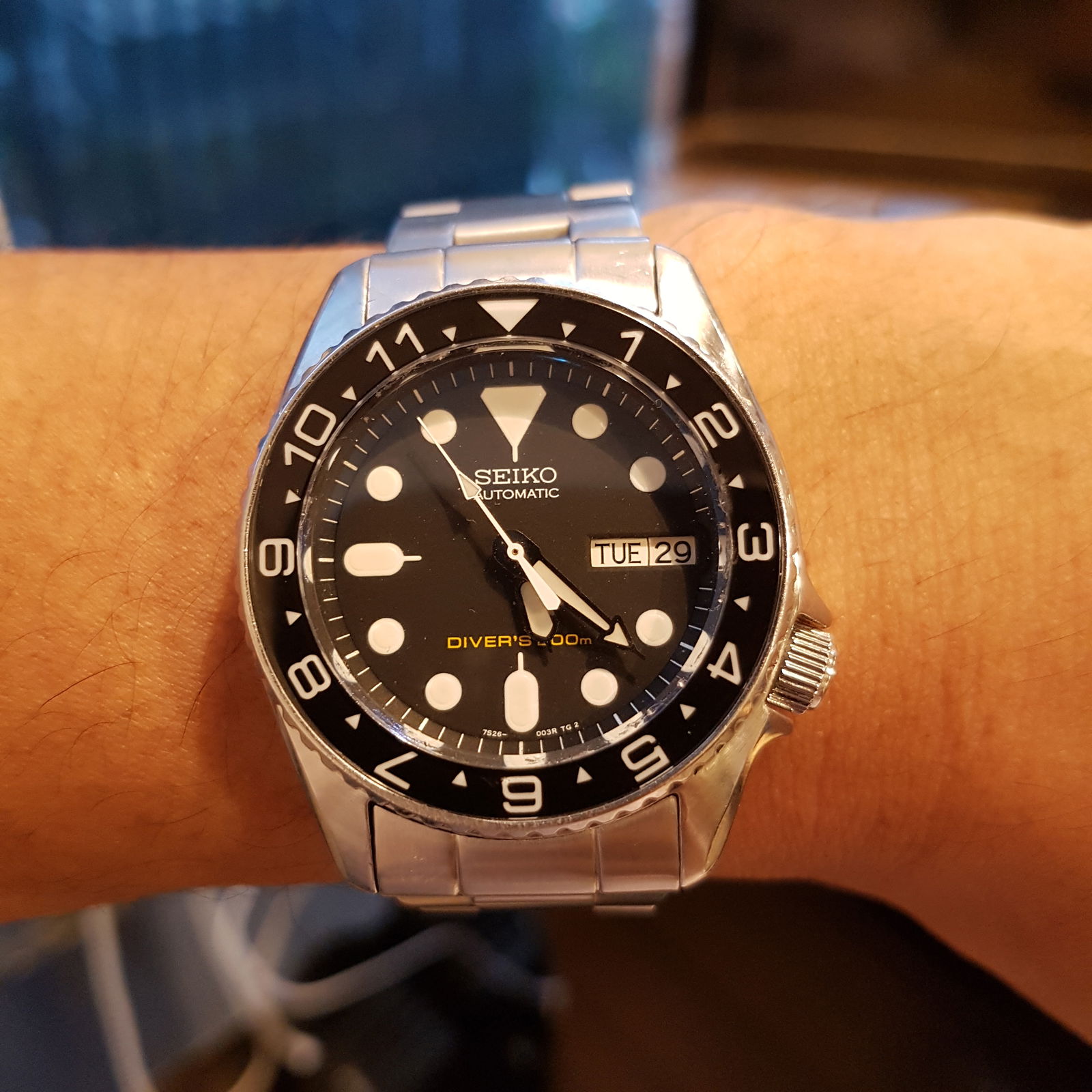 SKX013 Lumed Sapphire Bezel Insert — Dual Time | Lucius Atelier