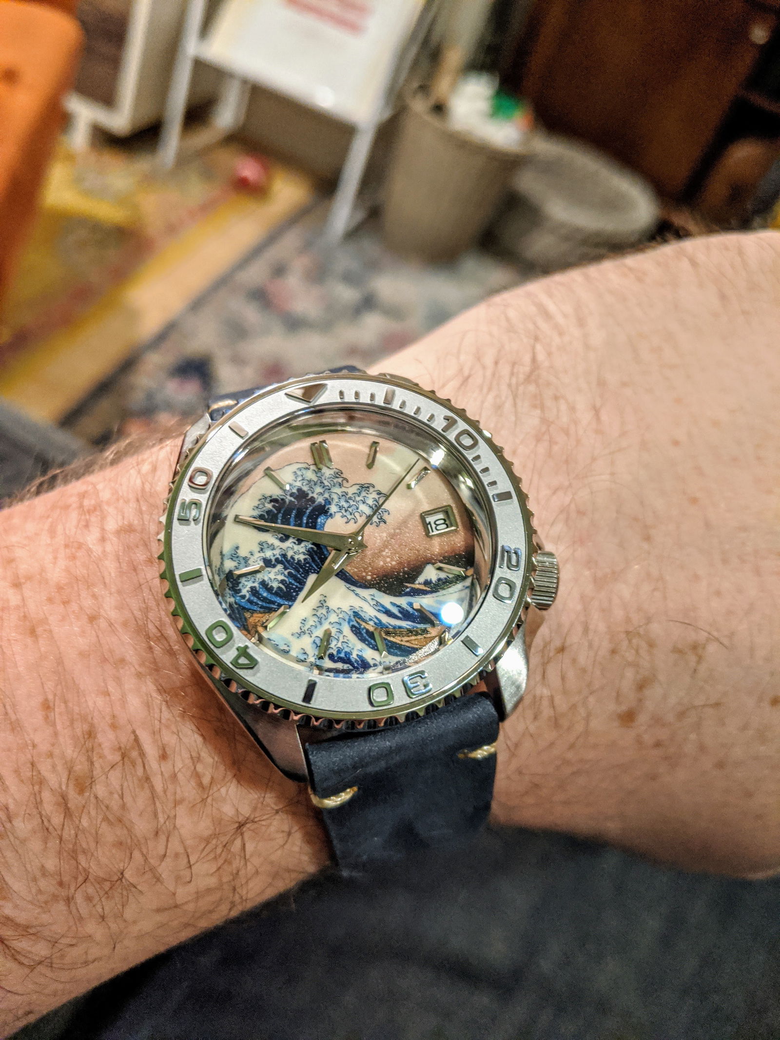 SEIKO 5 Sports SRDP55K1 The Great Wave off Kanagawa Mod #1