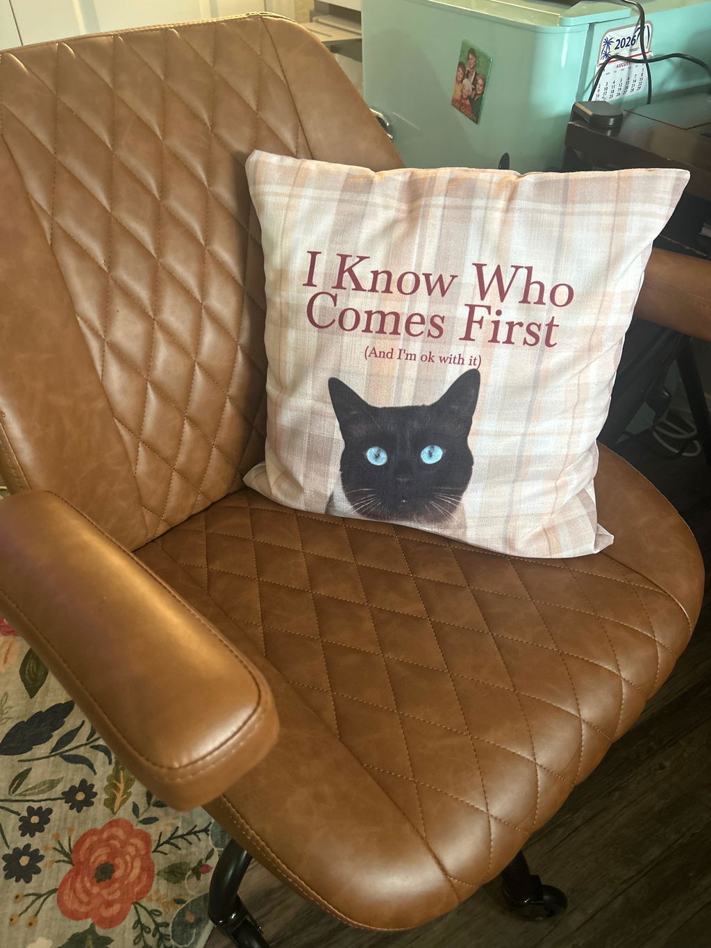 I Know Who Comes First Custom Pet Pillow