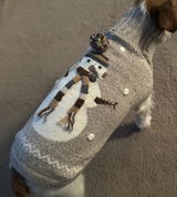 Hundepullover Snowman Taupe aus Alpakawolle