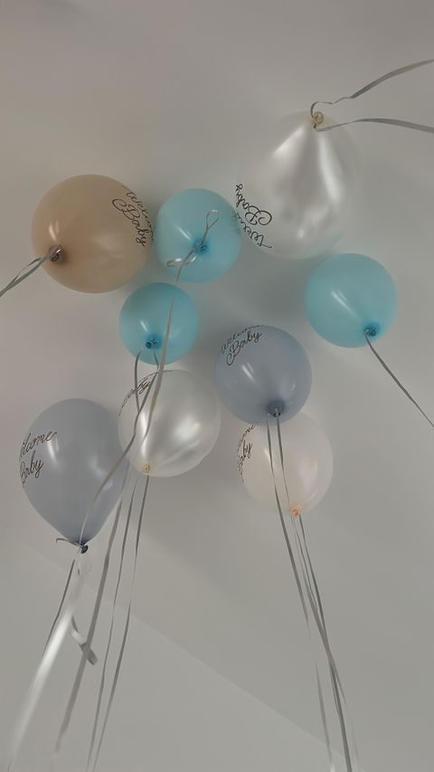 Baloane Welcome Baby (6 buc) mix albastru, 30cm