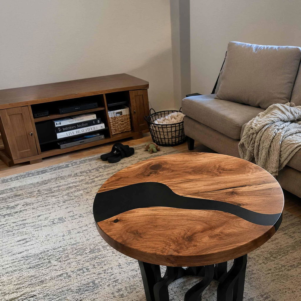 Coffee Table 23" Round Handcrafted Design for Living Room - 107 Diadem