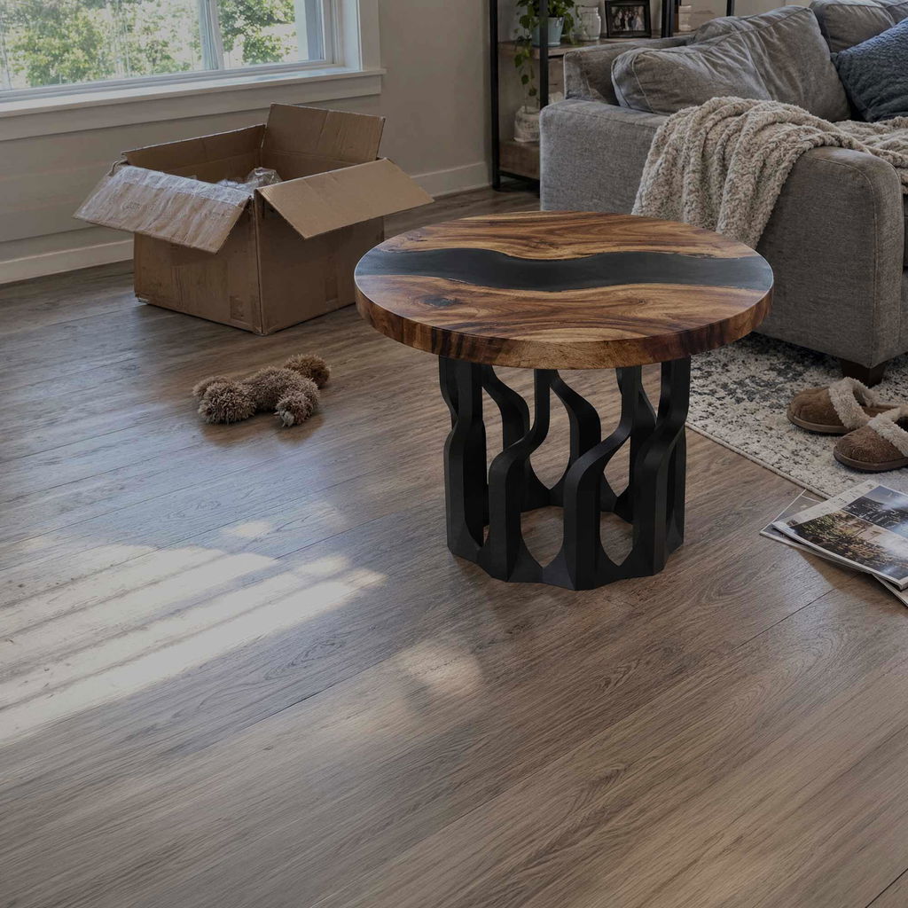 Coffee Table 23" Round Handcrafted Design for Living Room - 107 Diadem