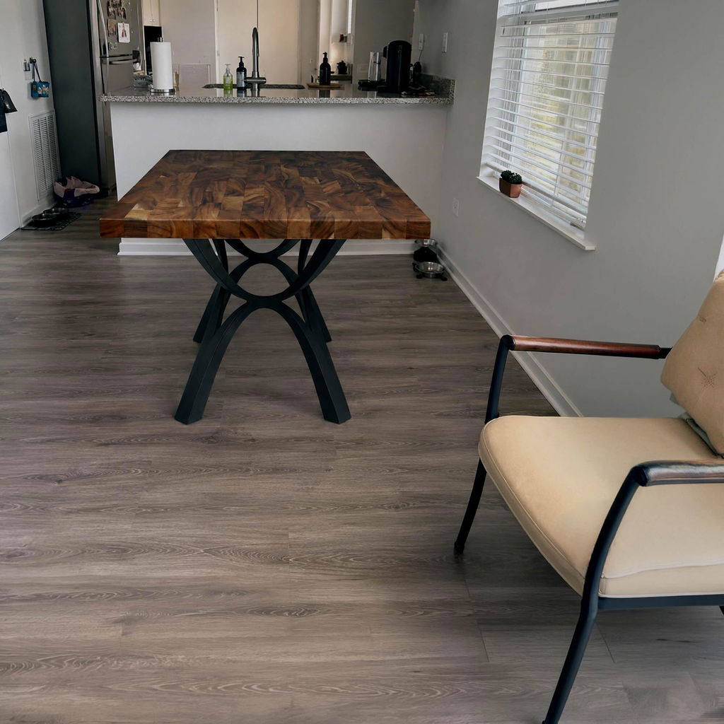 Dining Table with Spey Steel Table Base for Butcher Block Top - 404