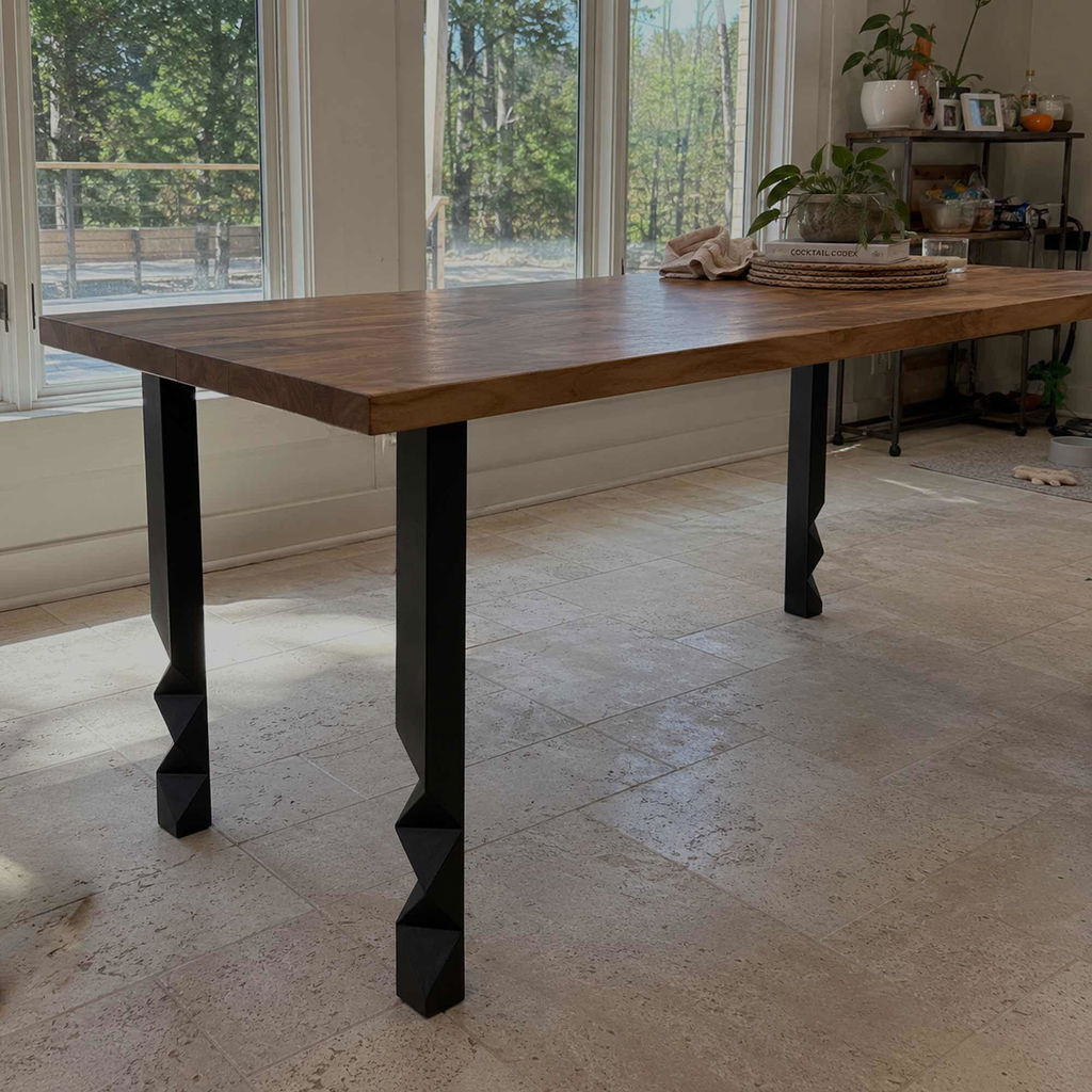 Dining Table with Pascal Metal Table Base for Rectangular Top - 412