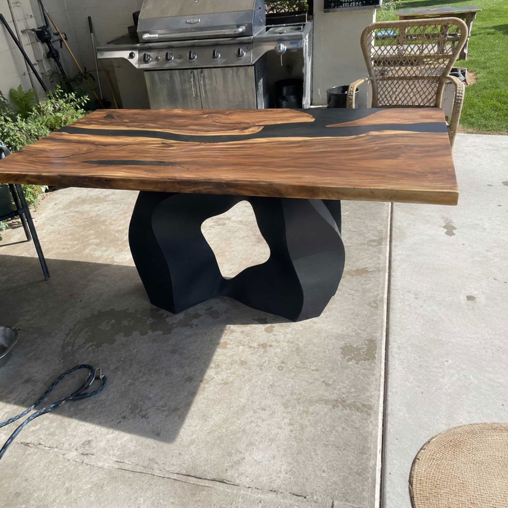 Dining Table with Rocky Metal Table Base for Rectangular Top - 503