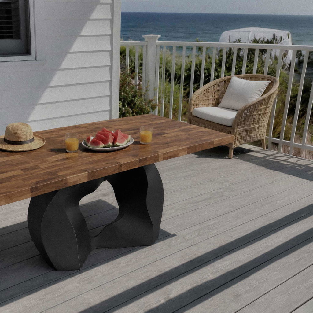 Dining Table with Rocky Metal Table Base for Rectangular Top - 503