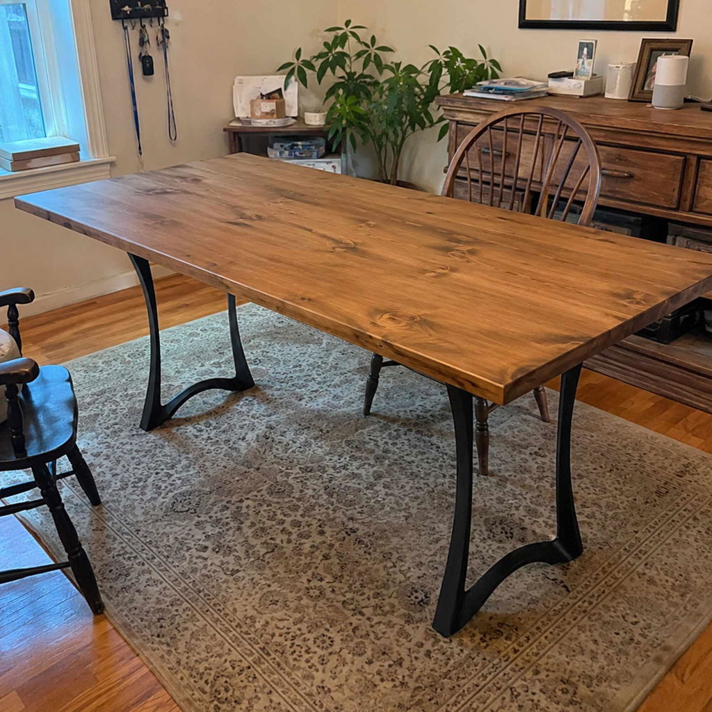 Dining Table with Tangen Metal Table Legs for Natural Wood Top - 403