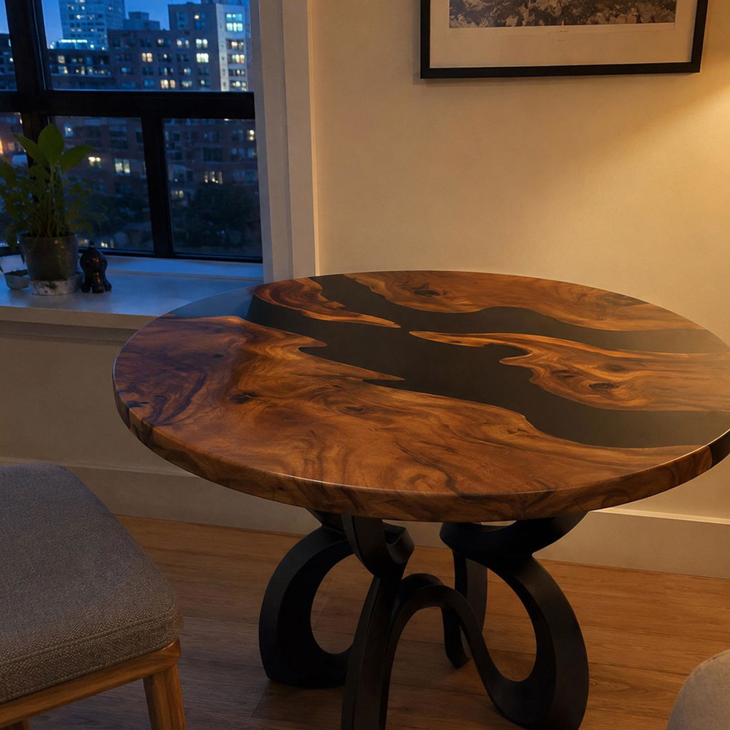 Dining Table with Blosome Metal Table Base for Wooden Top - 520