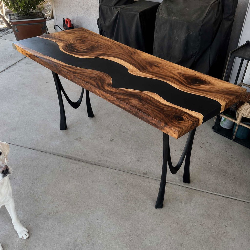 Console Table with Mavie Steel Table Legs for Rectangular Top - 402