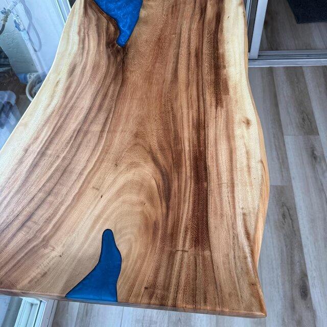 Live Edge Dining Table Top 60" x 34" Natural Wood