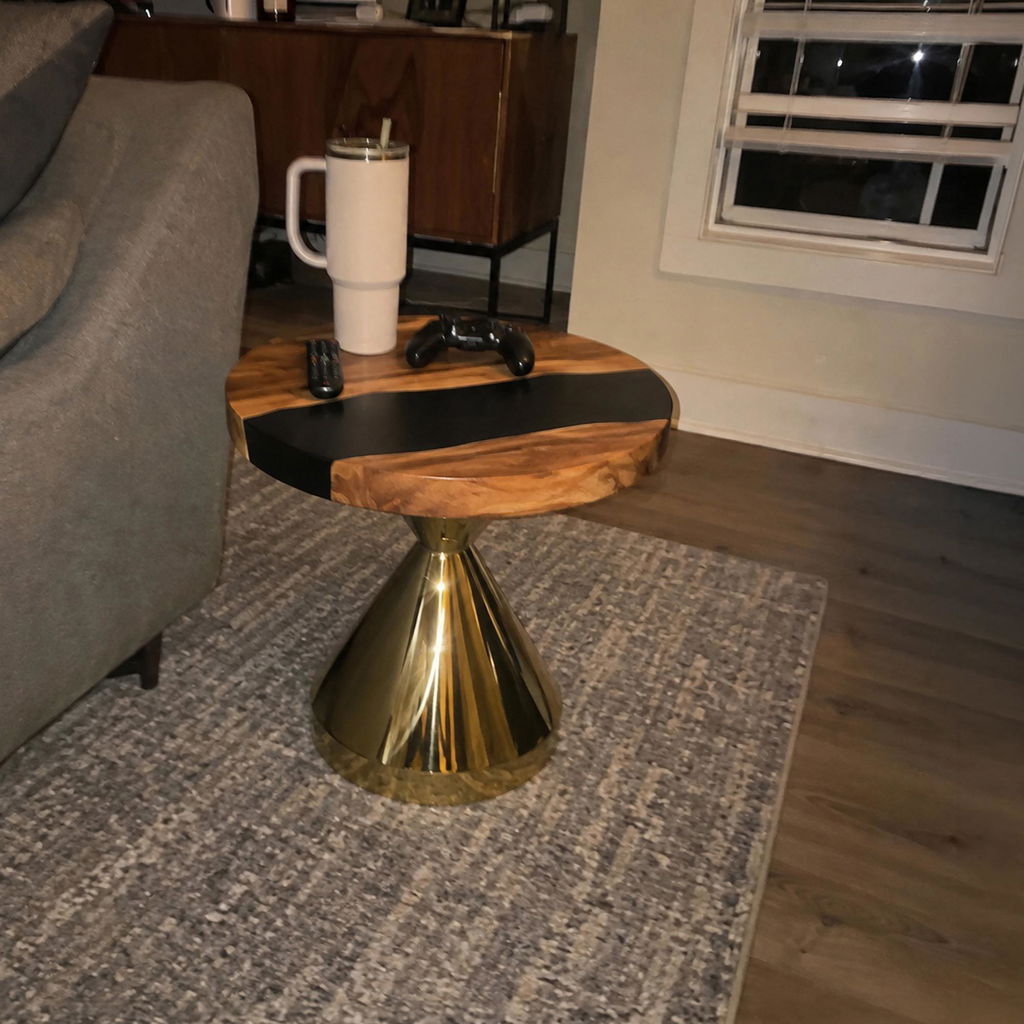 Gold Coffee Table for Elegant and Modern Living Room - Flux Base
