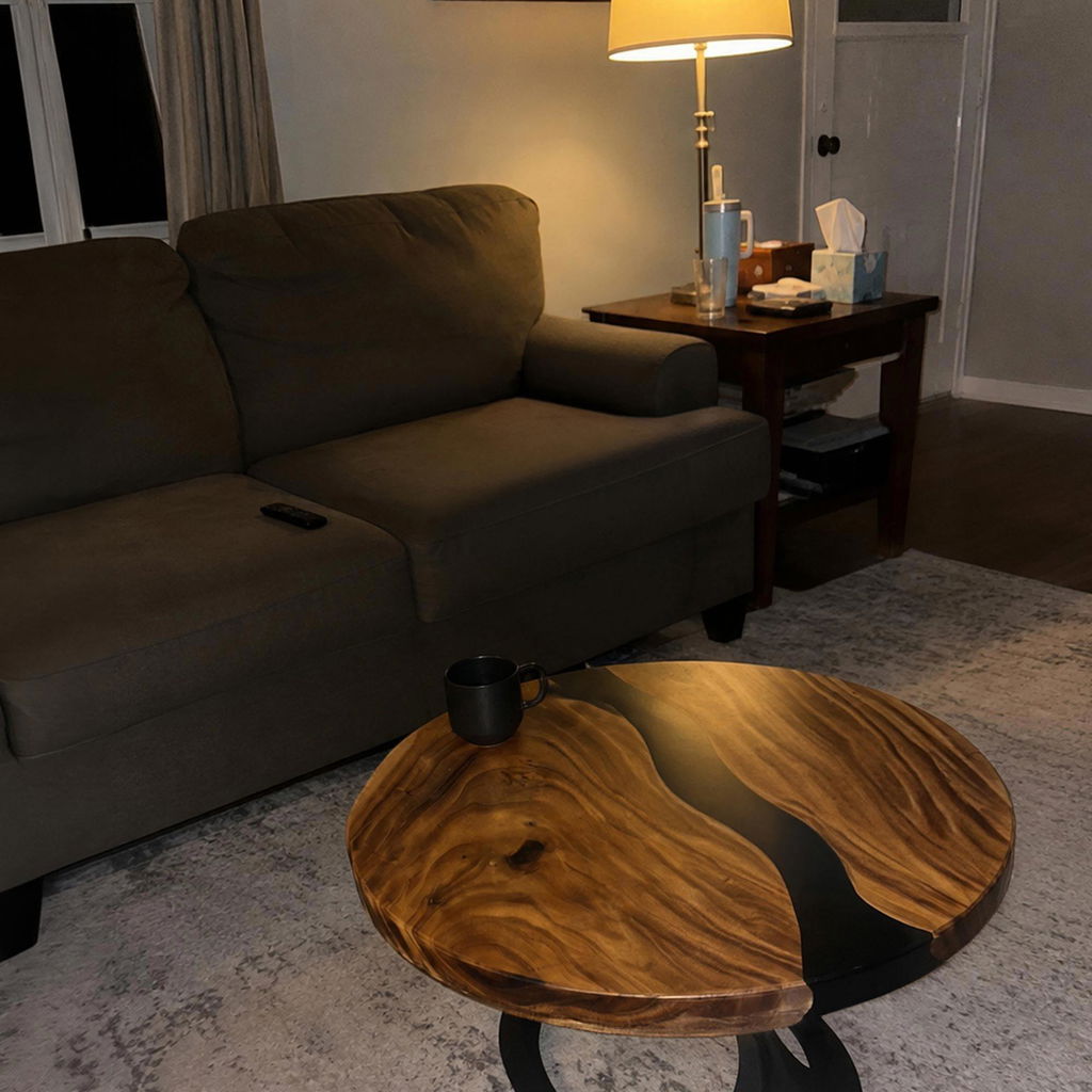Coffee Table 35" Round Modern Design for Small Living Room - 104 Manta