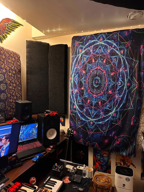 Cosmic Bloom Mandala Tapestry
