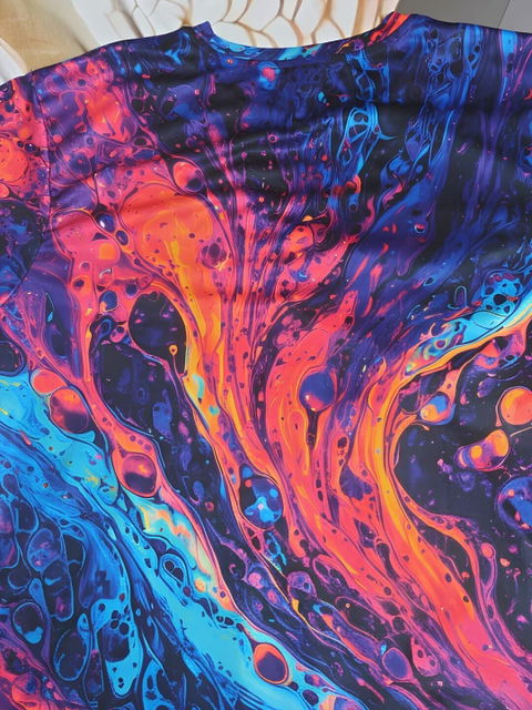 Cosmic Fluid Art Oversized Tee