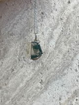 Glade -Moss Agate Minimalist Unique Pendant
