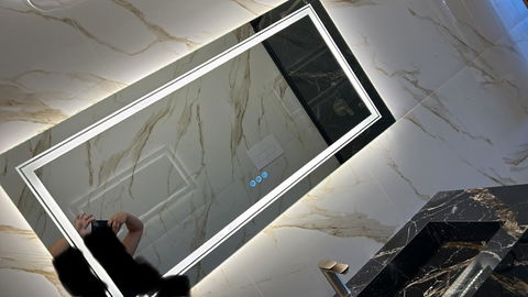 LUVODI Rectangular LED Bathroom Mirror 3 Color Backlit and Front Light Horizontal/Vertical