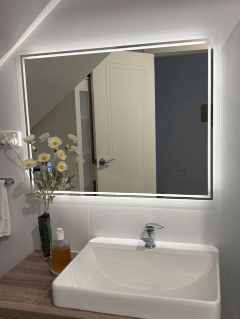 LUVODI Rectangular LED Bathroom Mirror 3 Color Backlit and Front Light Horizontal/Vertical