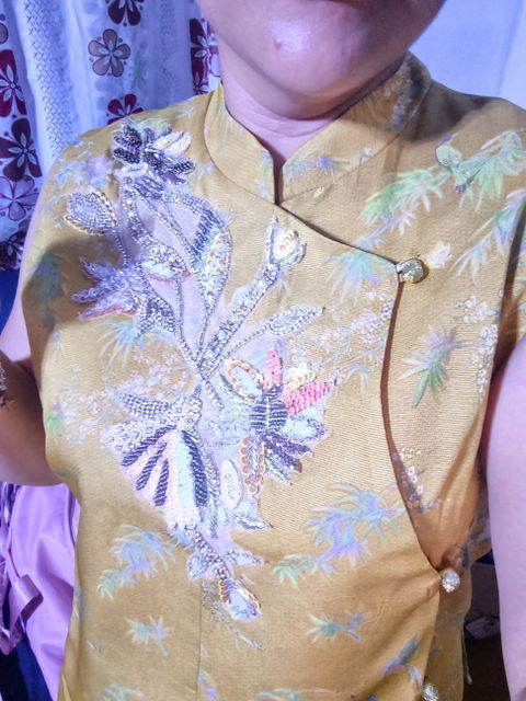 Yellow Beaded Embroidered Bamboo Vest | 100% Viscose Modern Chinese Elegance