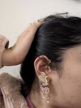 Majestic Bird Statement Ear Cuffs | Crystal Pave & Pearl Bridal Earrings
