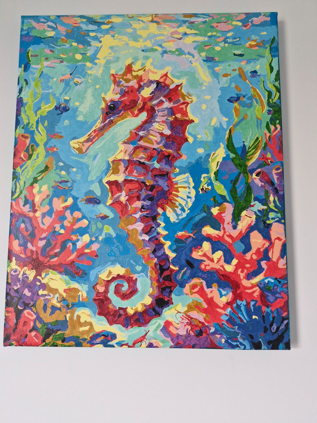 Majestic Colorful Seahorse Art
