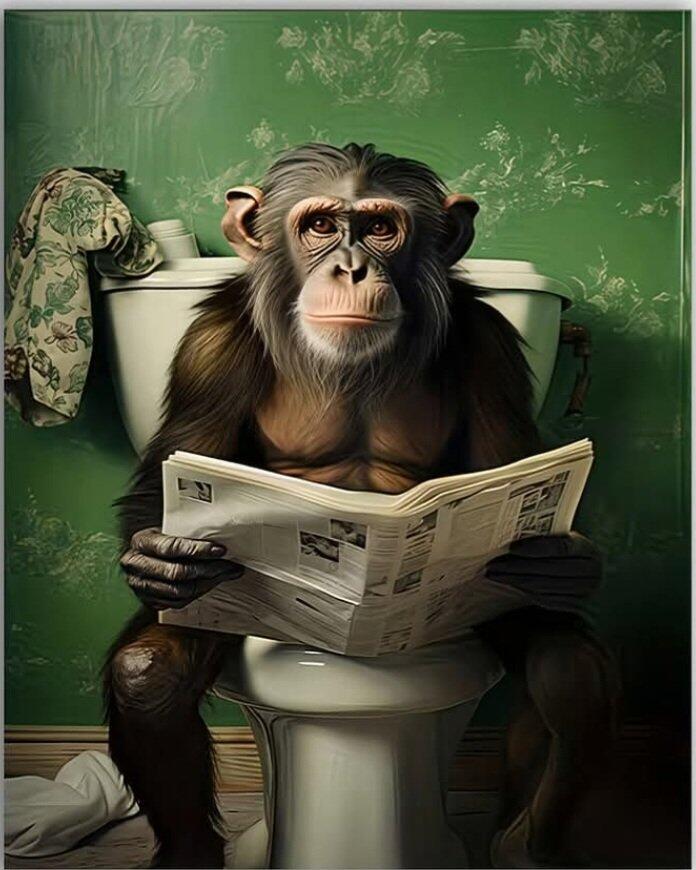 Newspaper Chimpanzee