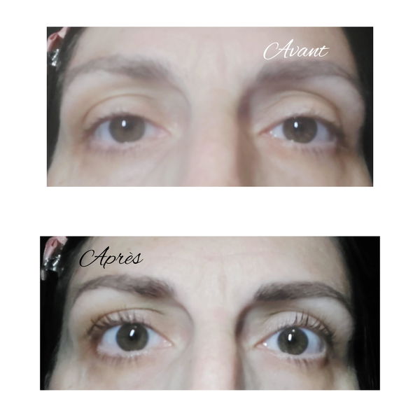 Avant / après rehaussement de cils avec le kit Maison Regard