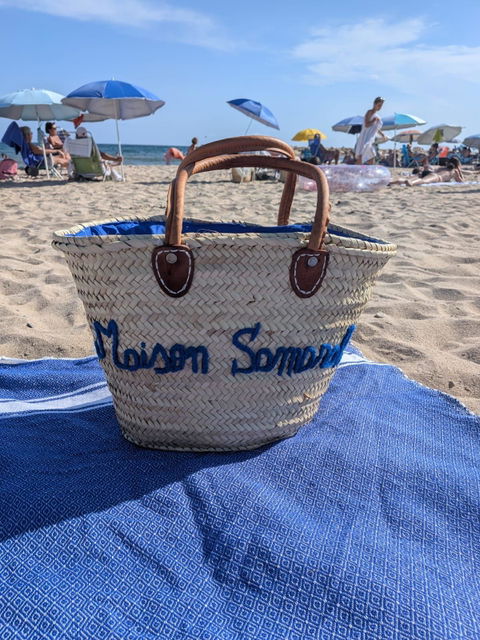 Sac en osier Maison Samarah  | Cabas de plage triangulaire