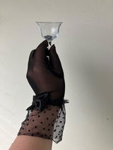 Banned Melissa lace - sorte hansker med sløyfe