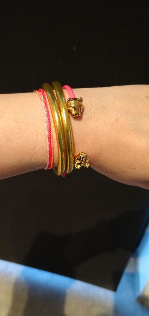 Original Gold Leaf Temple Bangle with Mantra | Classic Gold