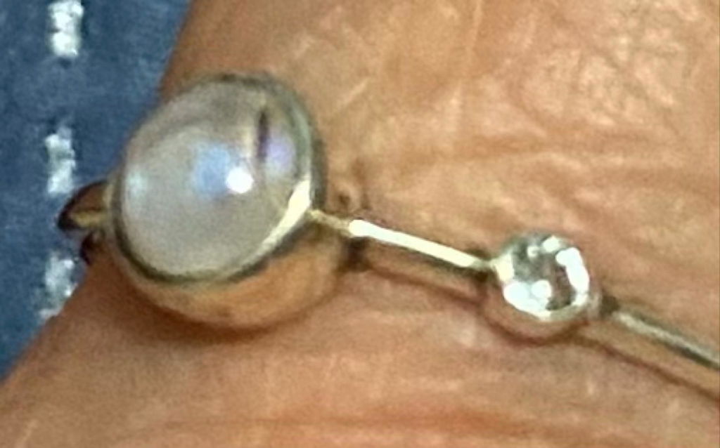 Dainty Moonstone & Blue Topaz Ring • Sterling Silver