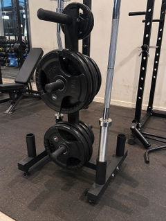Customer photo of 245 lb Rubber-Coated Olympic Plate Set