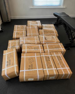 Customer photo of 5–50 lb Rubber Hex Dumbbell Set (10 Pairs)