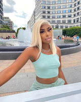 613 Blonde Straight Bob Wig 13x4 Transparent Lace Front Human Hair Glueless Wig