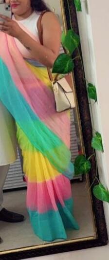 Saturday - Multicolour Striped Mulmul Cotton Saree
